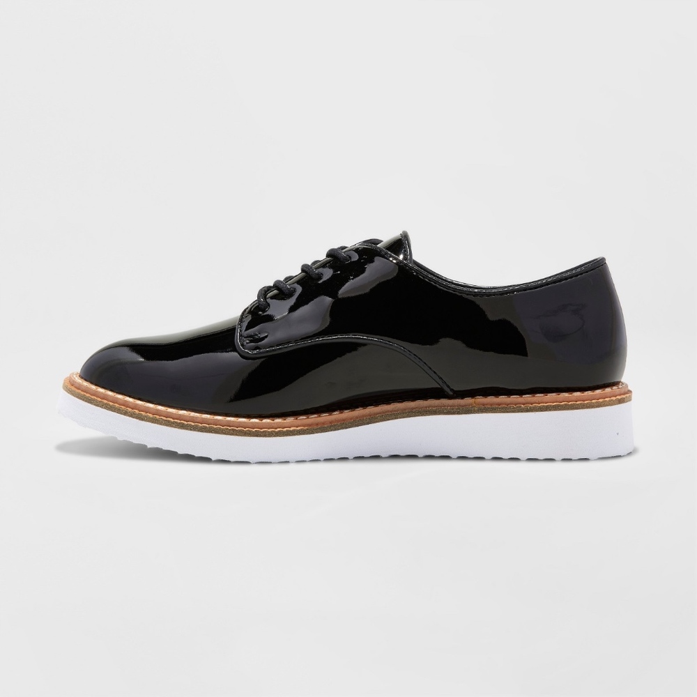 A New Day Jaynee Black Patent Oxfords New - Picture 2 of 5